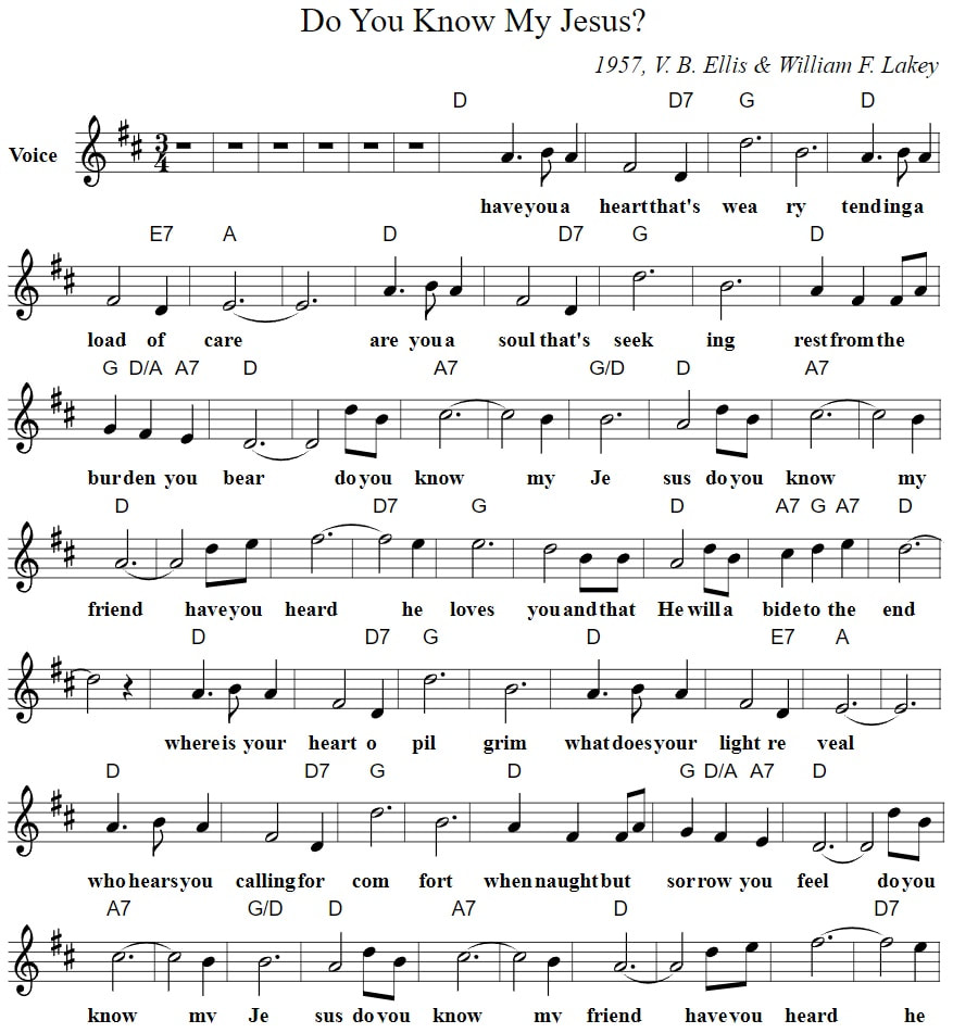 Do You Know My Jesus Sheet Music Chords