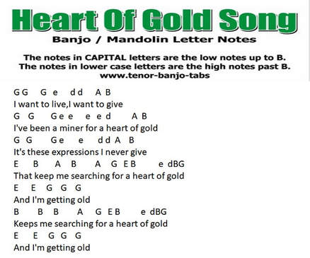 Heart of gold banjo letter notes