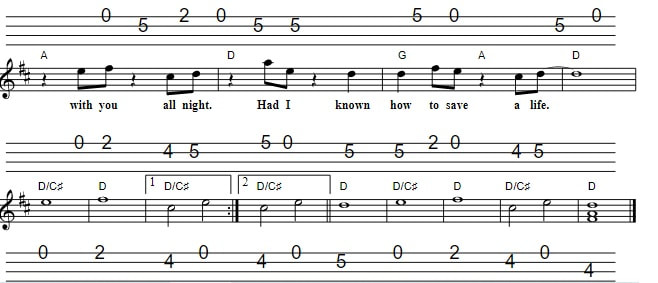 How To Save A Life Sheet Music And Mandolin Tab with chords