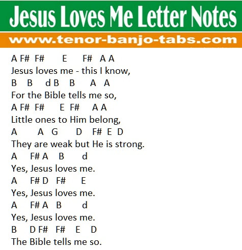 Jesus loves me easy letter notes