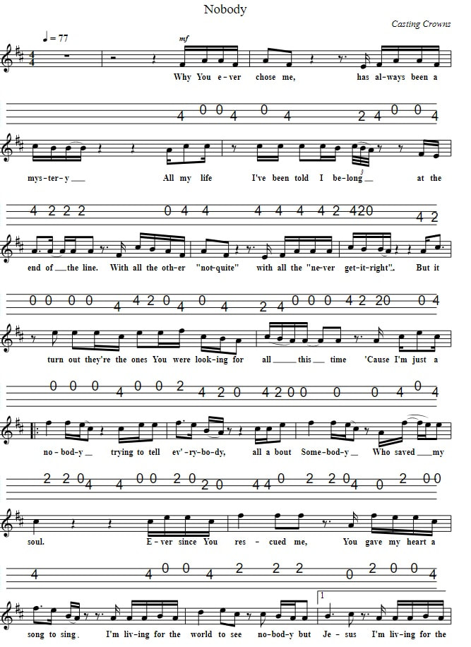 Nobody Casting Crowns Easy Sheet Music