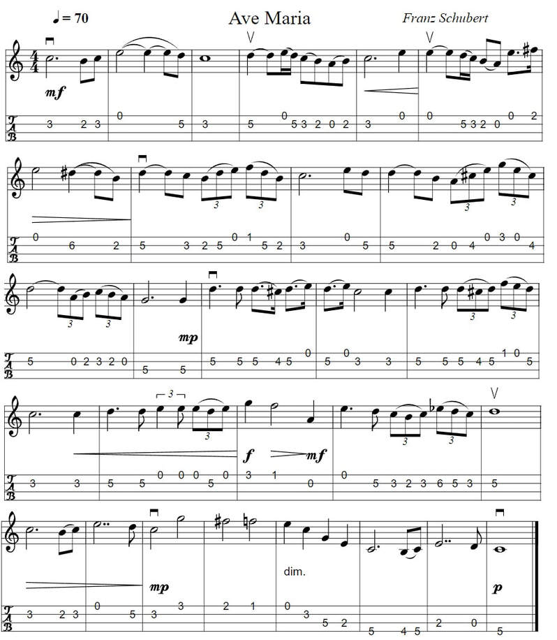 Ave Maria Mandolin Tab By Franz Schubert