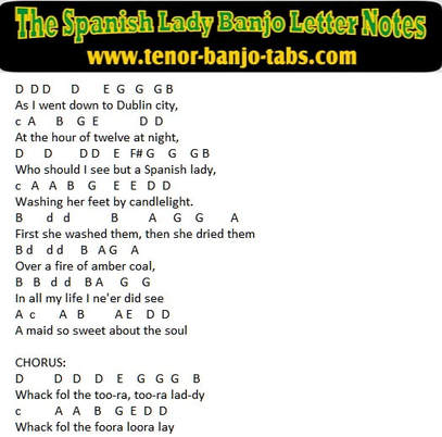 The spanish lady banjo letter notes