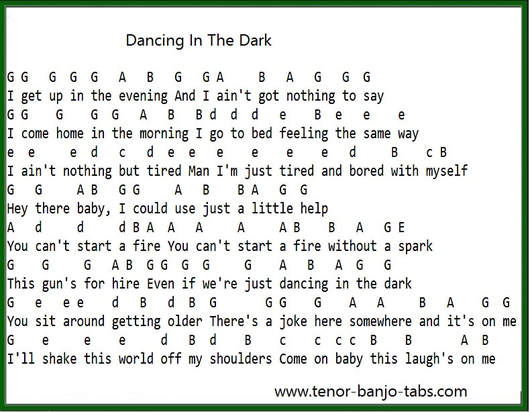Dancing in the dark banjo notes