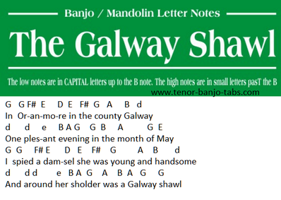 The Galway Shawl banjo letter notes