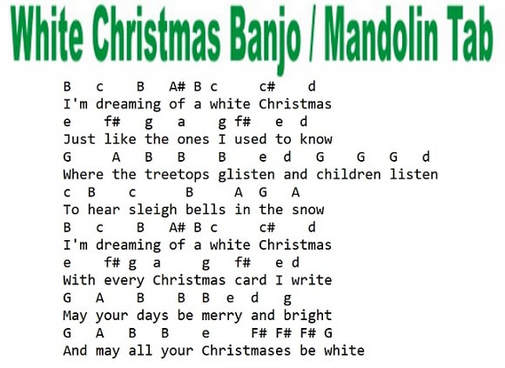 Mandolin and banjo notes for White Christmas