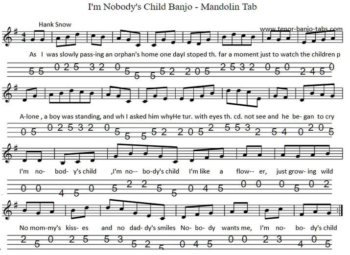Nobodys Child Sheet music for banjo and mandolin