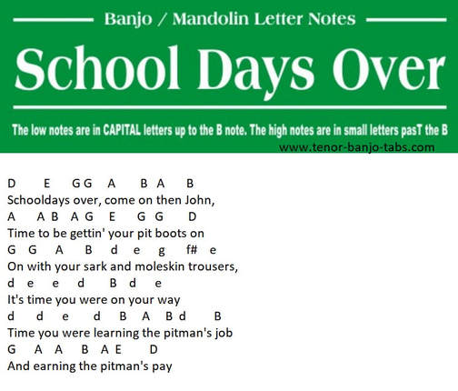 Schooldays over banjo letter notes