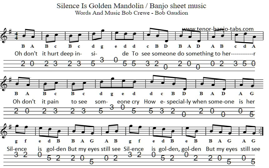 Silence is golden sheet music notes