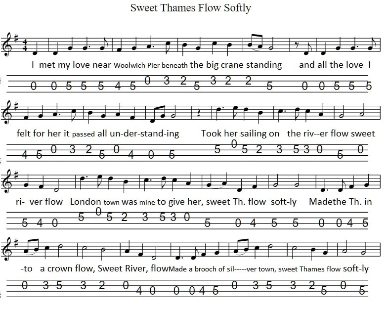 Sweet Thames flow softly banjo 