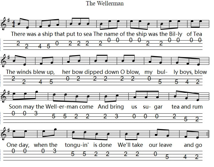 The Wellerman Mandolin Sheet Music Tab