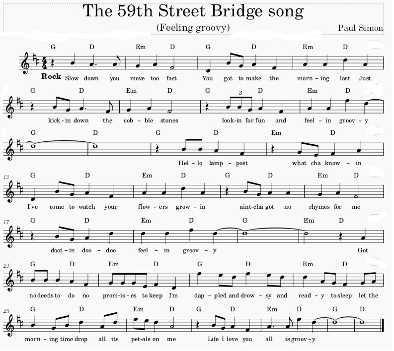 The 59th Street Bridge Song (Feelin’ Groovy) sheet music