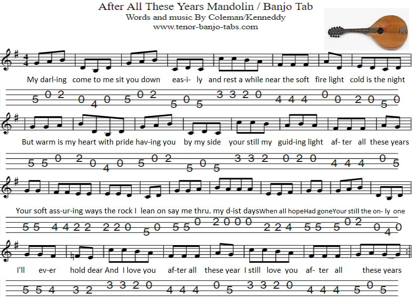 After all these years mandolin tab