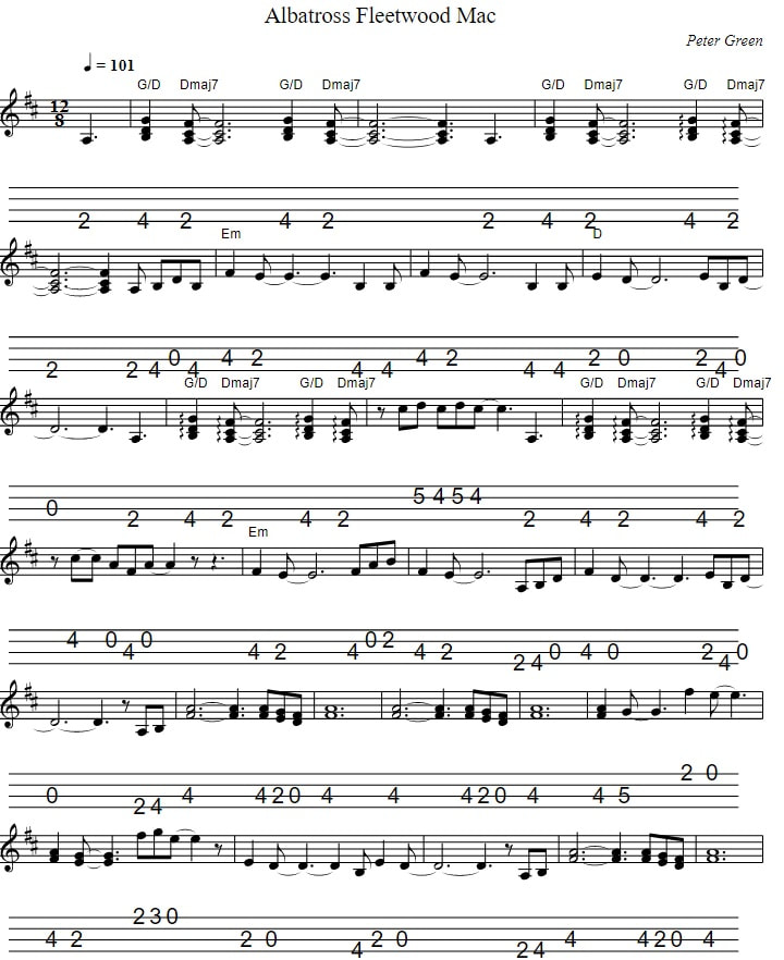 Albatross Mandolin Sheet Music Tab