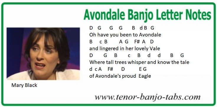 Avondale banjo / mandolin letter notes