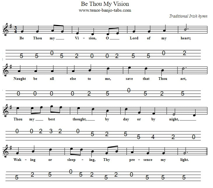 Be Thou My Vision Mandolin/Banjo Tab