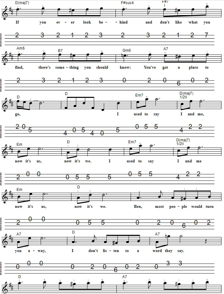 Ben Michael Jackson Sheet Music For Mandolin verse two
