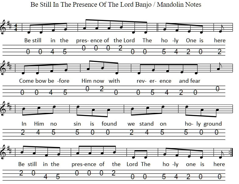 Be still in the presence of the Lord sheet music 