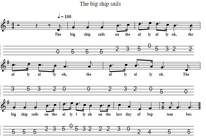 the big ship sails through the alley alley o sheet music