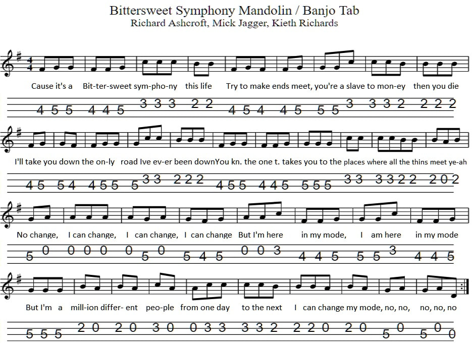 bittersweet-symphony mandolin tab