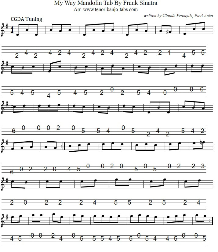 CGDA Mandolin Tab by Frank Sinatra