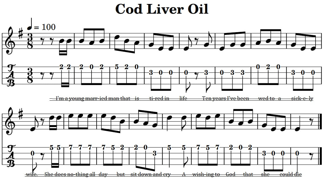 Cod liver oil ukulele tab