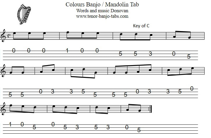 colours sheet music by Donovan in C Major