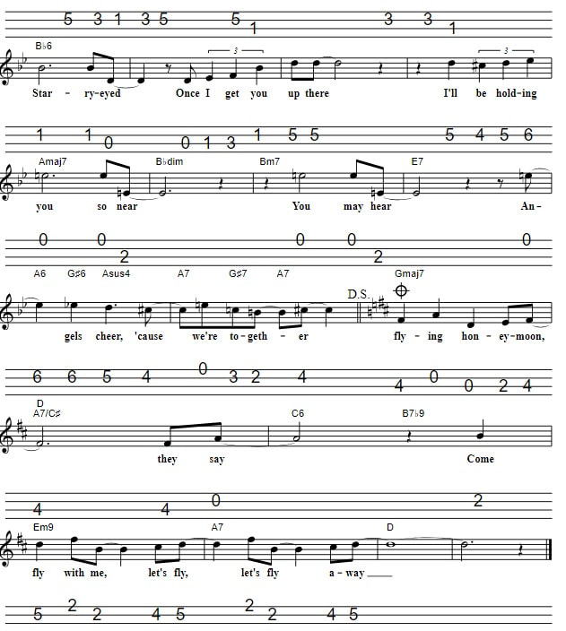 Come Fly With Me Sheet Music And Mandolin Tab part two