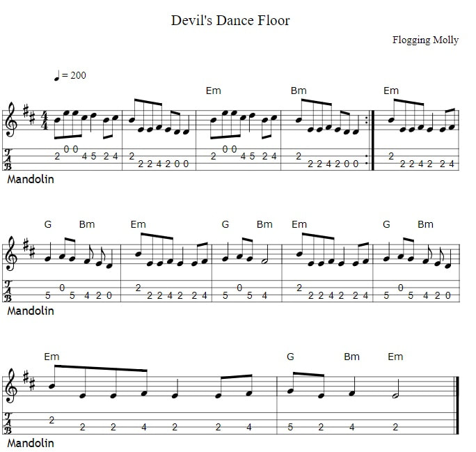 Devil's Dance Floor Banjo Mandolin tab