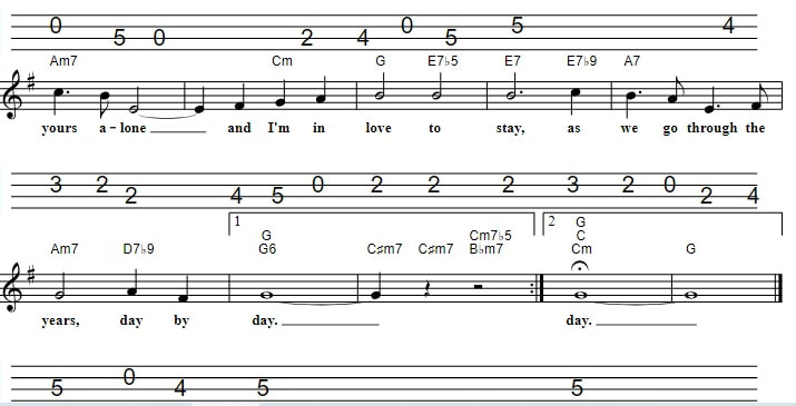 Day By Day Sheet Music And Mandolin Tab part two