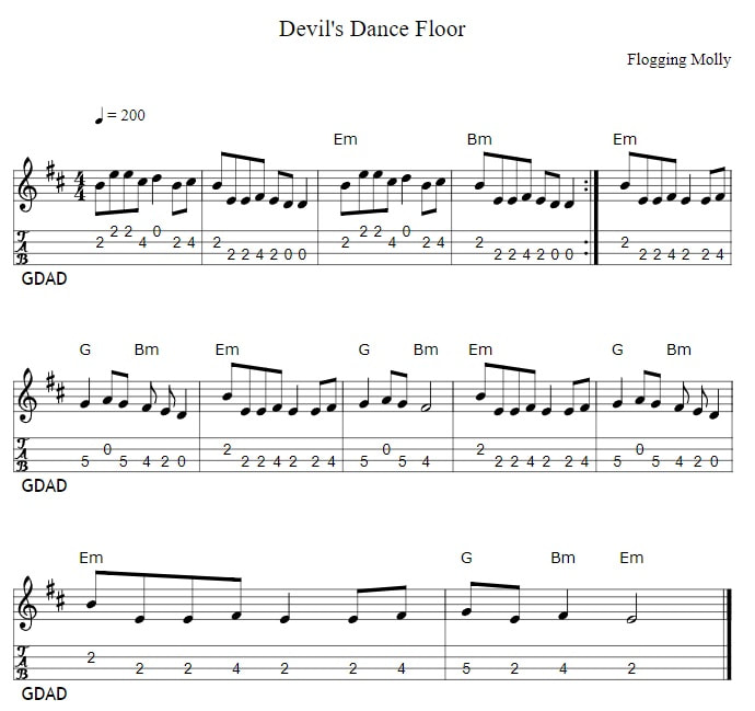Devil's Dance Floor  Bouzouki Tab