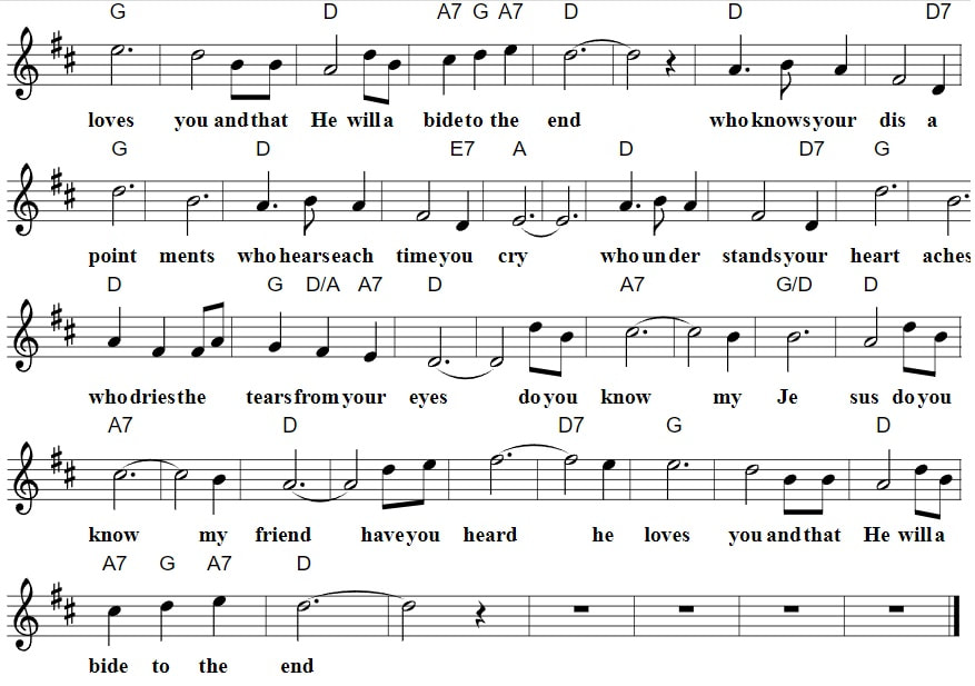 Do You Know My Jesus Sheet Music Chords 