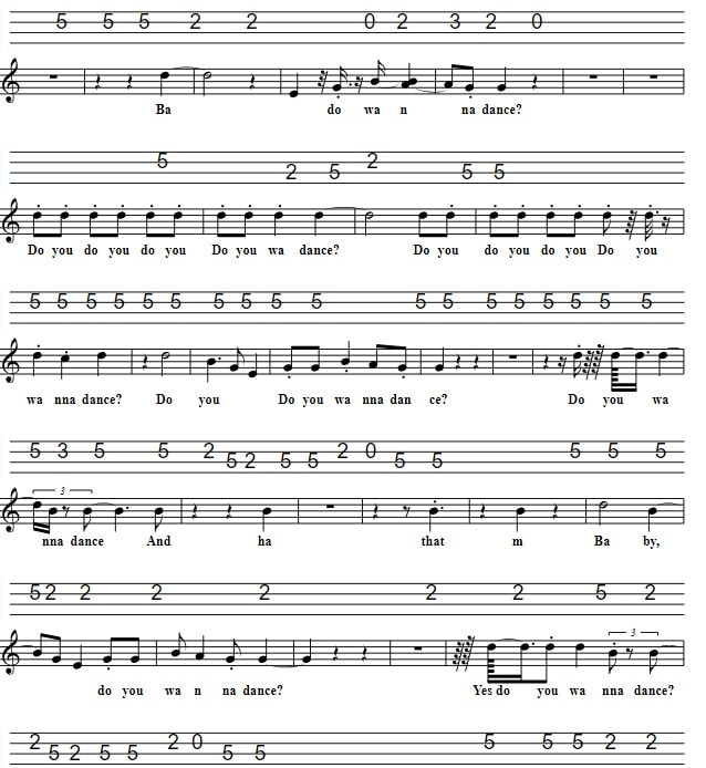 Do You Wanna Dance Sheet Music And Mandolin Tab by Johnny Rivers