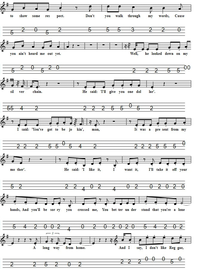 Dreadlock Holiday Sheet Music PART TWO By 10CC