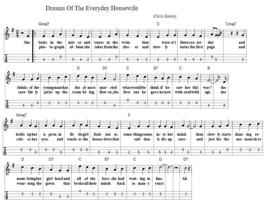Dreams Of The Everyday Housewife Sheet Music With Chords