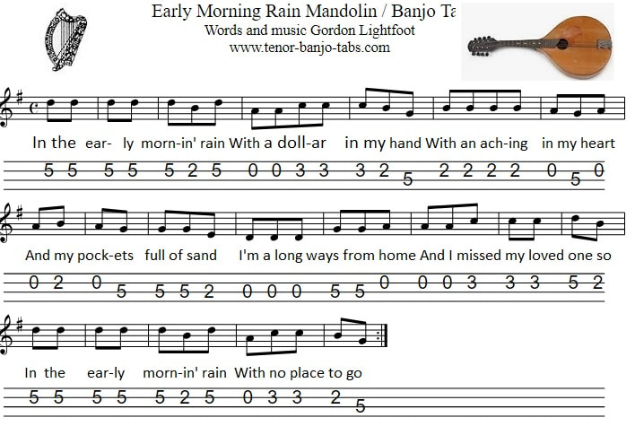 Early morning rain mandolin tab