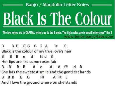 Black is the colour banjo letter notes