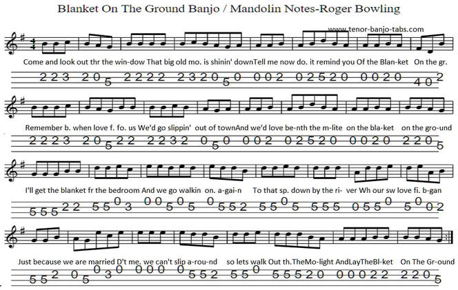 Blanket On The Ground Sheet music for tenor banjo key of G Major