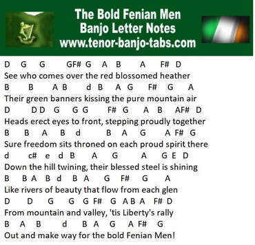 bold fenian 4 string banjo letter notes