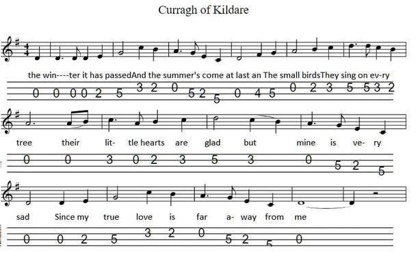 The Curragh Of Kildare banjo mandolin tab