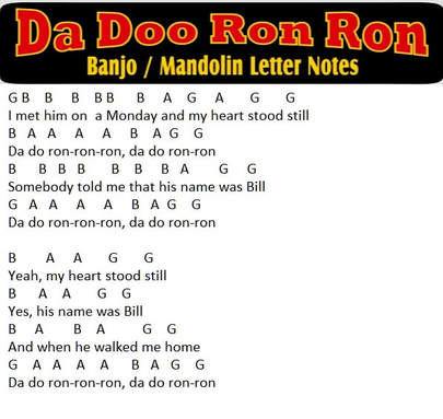 Da doo ron ron free music letter notes