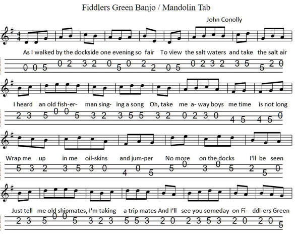 Fiddlers Green Banjo Mandolin Tab