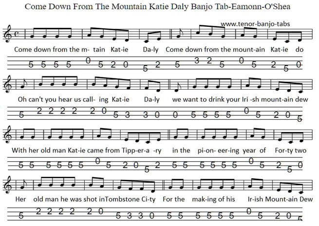 katie daly sheet music for banjo