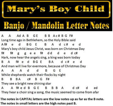 Mary's Boy Child Music Notes