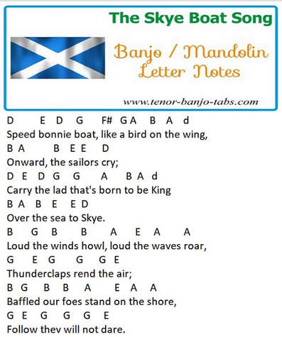 The skye boat song banjo letter notes