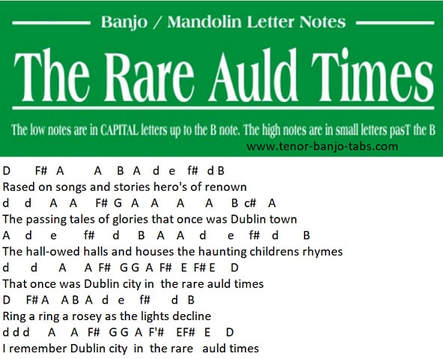 The Rare Auld Times Sheet Music And Tin Whistle Notes - Irish folk songs