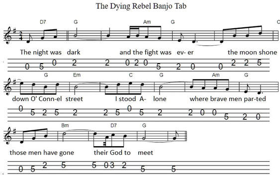 The dying rebel banjo sheet music