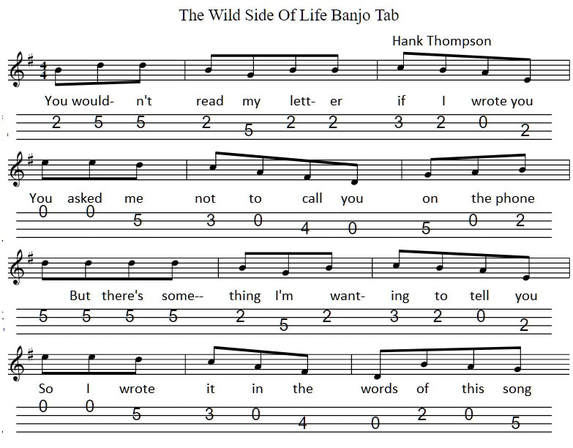 The wild side of life banjo tab