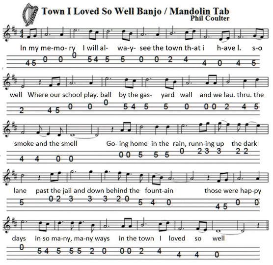 The town I loved so well banjo tab