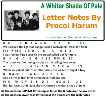 A whiter shade of pale letter notes